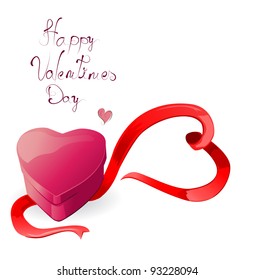 Heart-shaped box with ribbon