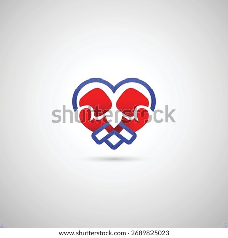 Heart-shaped Boxing Gloves Logo design 