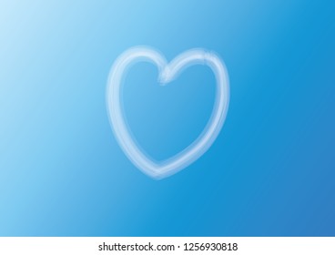 Heart-shaped bubbles speech vector on blue background.