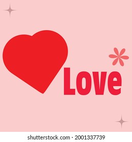Heart-shaped card with letters for the word love.