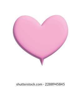Heart-shaped chat box on white background