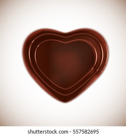 Heart-shaped chocolate candy vector illustration for your design