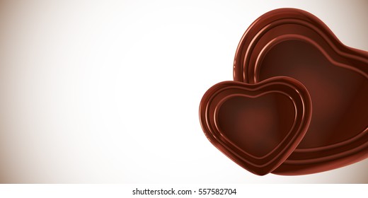 Heart-shaped chocolate candy vector illustration for your design