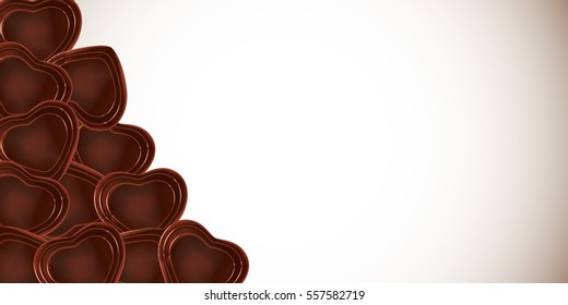 Heart-shaped chocolate candy vector illustration for your design