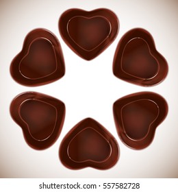 Heart-shaped chocolate candy vector illustration for your design