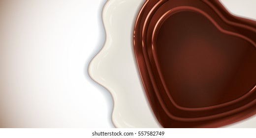 Heart-shaped chocolate candy vector illustration for your design