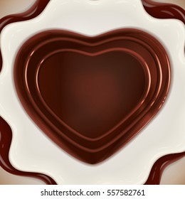 Heart-shaped chocolate candy vector illustration for your design
