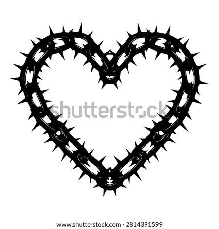 A heart-shaped crown made of thorns, representing love, sacrifice, pain, and resilience in a symbolic artistic design.