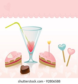 Heart-shaped designs, can be used as a postcard