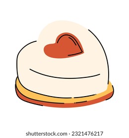 
Heart-shaped dessert. Sweet pastry. Baked goods. Cheesecake