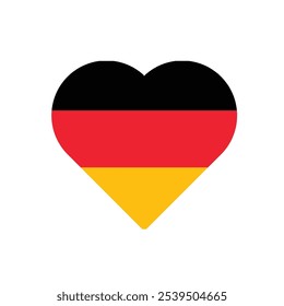 Heart-shaped element in colors of German flag