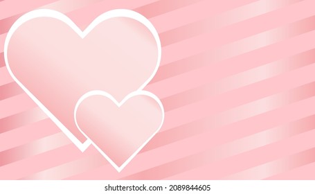 Heart-shaped elements on a pink background with aesthetic lines. Vector love symbol for Happy Woman, Mother, Valentine's Day, birthday greeting card design.
