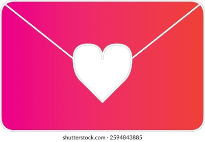 Heart-Shaped Envelope on Gradient Background Design for Love and Affection Themes