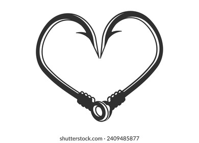 Heart-shaped Fishing Hook, Romantic Fishing Hook Design, Fisherman's Love, Fishing Hook Art, Love, Love fishing hook