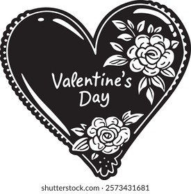 Heart-Shaped Floral Design with "Love"
