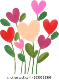 Heart-Shaped Flowers A Colorful and Romantic Floral Arrangement