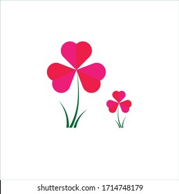 heart-shaped flowers and pink color