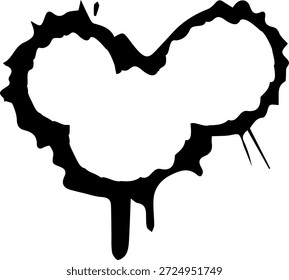 Heart-shaped form created with flowing liquid ink and a central hollow circle.
