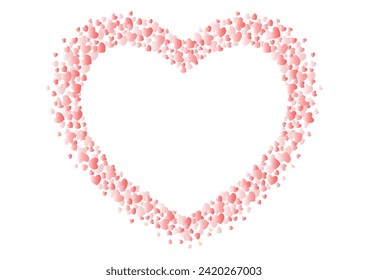 Heart-shaped frame illustration with heart pattern. Vector illustration. The blank space in the middle is text space.