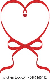 Heart-shaped frame made of ribbon