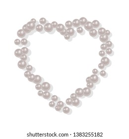 heart-shaped frame from a scattering of pearls, can be used for your photos or for the decoration of greeting cards, Vector EPS 10 illustration
