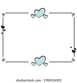 Heart-shaped frames, for decoration photos or wedding invitations