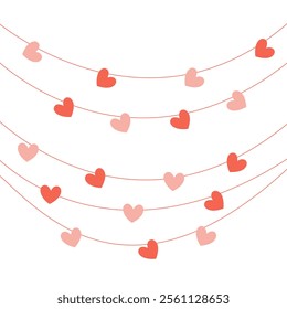 heart-shaped garlands, Simple, flat design