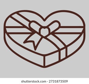 Caja de regalo en forma de corazón con arco