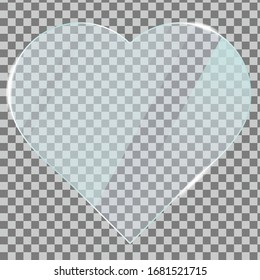 Heart-shaped glass plate with background shining through