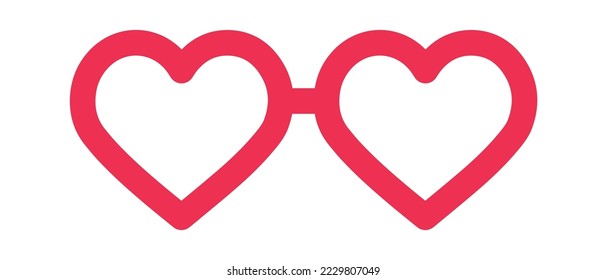 Heart-shaped glasses accessory flat icon Cartoon element