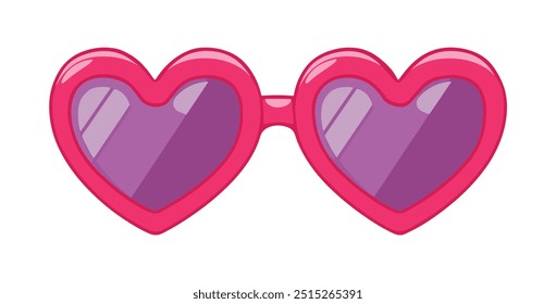Heart-shaped glasses, vector illustration. Ideal for love, fashion, and playful design themes.