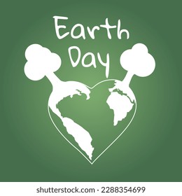 A heart-shaped globe with trees. Concept for Earth Day, ecology, care for the environment. Vector illustration.