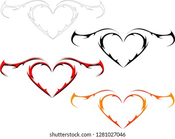 Heart-shaped graphic stripes