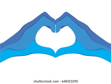 Heart-shaped hand abstract