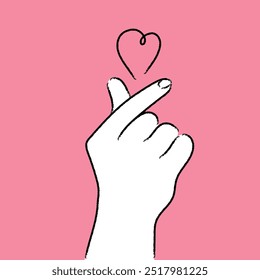 Obra de arte de Vector de gesto de mano en forma de corazón