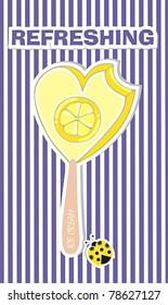 heart-shaped ice cream with lemon