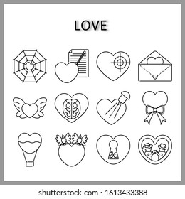 heart-shaped icon set isolated on white background for web design,Valentine day concept