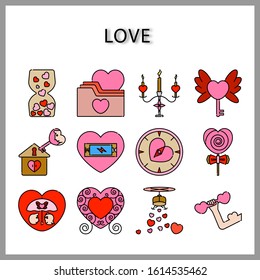 heart-shaped icon set isolated on white background for web design,Valentine day concept
