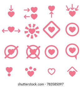 heart-shaped icosn with White Background