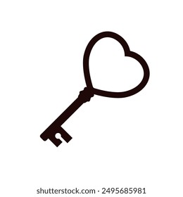 heart-shaped key, heart key - vector illustration
	