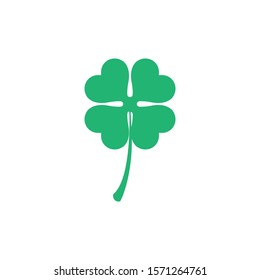 Heart-shaped leaves with clover vector symbol illustration