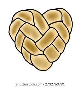 Ein herzförmiger Laib Brot.