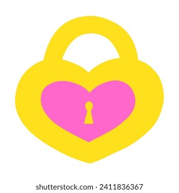 Bloqueo en forma de corazón, linda ilustración vectorial