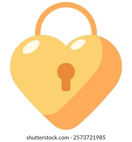 Heart-Shaped Lock vector icon Graphic