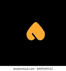 herzförmiges Logo in orangefarbenen Farben
