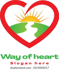 heart-shaped logo with a pathway winding through the center, symbolizing journey, love, and personal growth. Ideal for wellness, counseling, or charity organizations