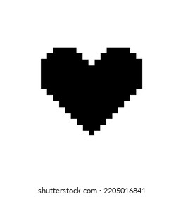 Heart-Shaped. Love Icon Symbol for Pictogram, App, Website, Logo or Graphic Design Element. Pixel Art Style Illustration. Vector Illustration