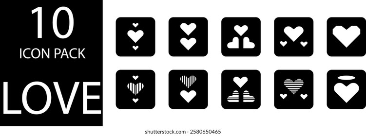 Heart-shaped love icon with three-dimensional effect, creating a realistic appearance.
