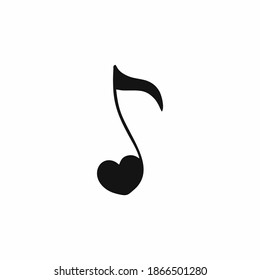 A heart-shaped musical note. Vector illustration for Valentine's day.