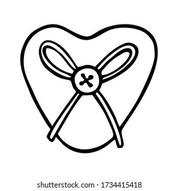 HEART-SHAPED NEEDLE BOX ON A WHITE BACKGROUND IN VECTOR